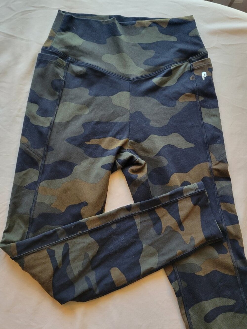 Y2K VS Pink Camo Leggings Double Side Pockets